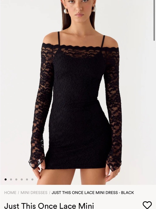 Peppermayo Dresses & Skirts - Peppermayo Black Lace Off-Shoulder Mini Dress